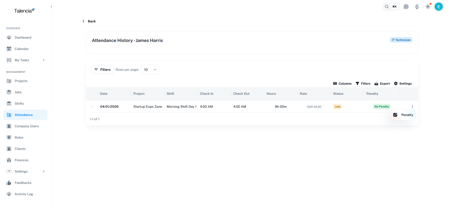 Assign Penalty Interface